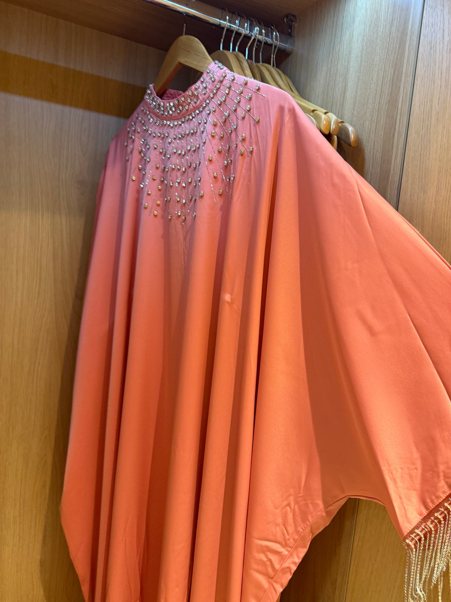 Abaya à strass DOHA Rose