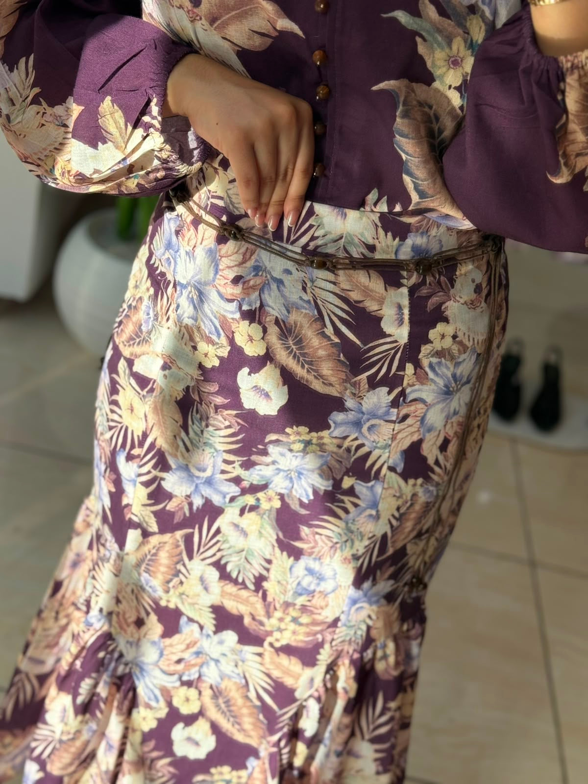 ENSEMBLE FLORALE PRUNE