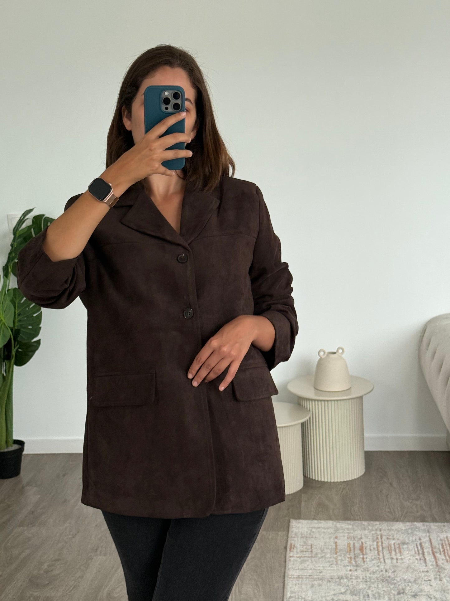 BLAZER DAIM AUBERGINE