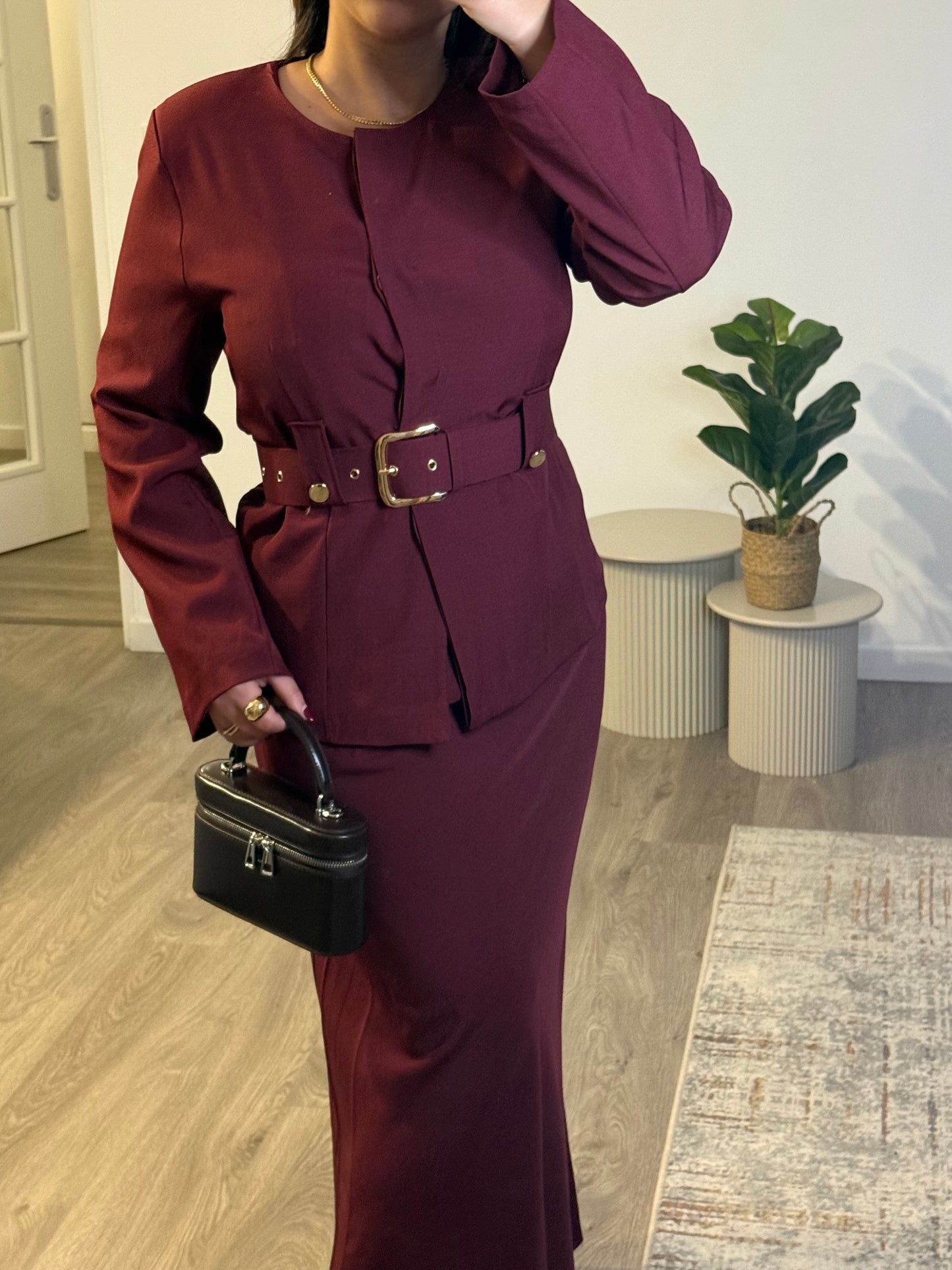 Ensemble top et jupe HUMI I BORDEAUX