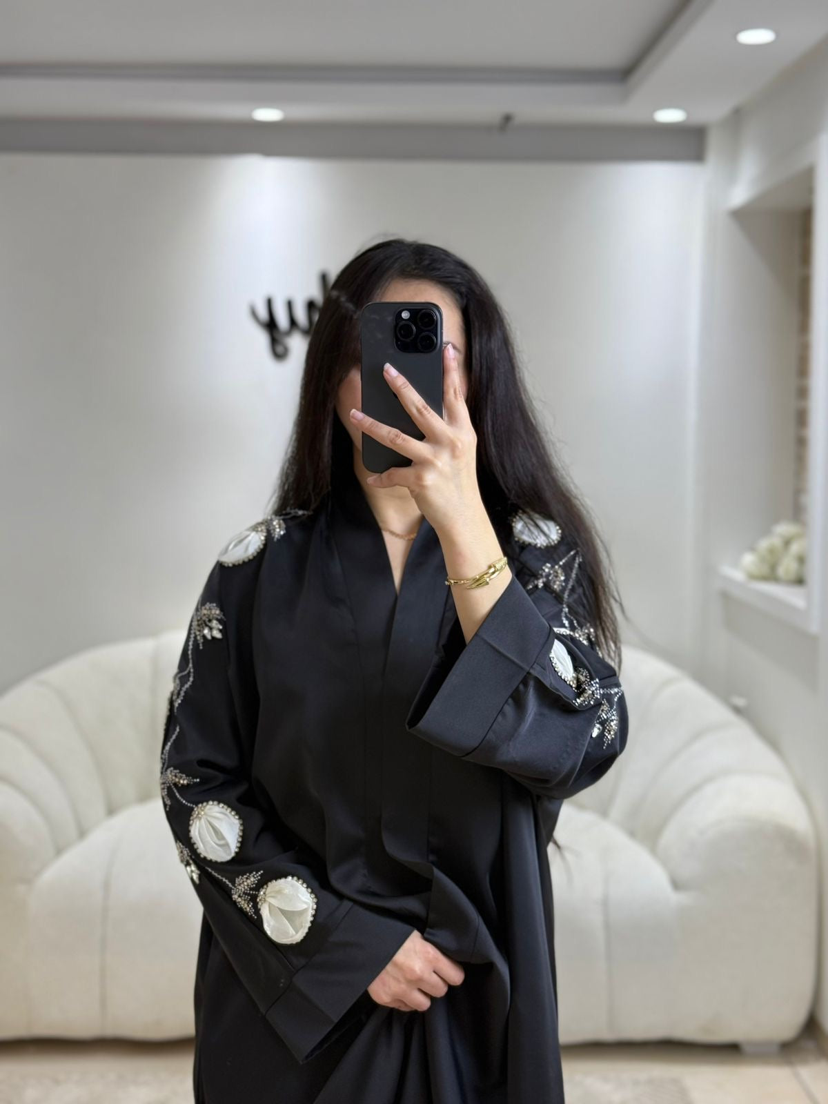 ABAYA FLOWER NOIRE