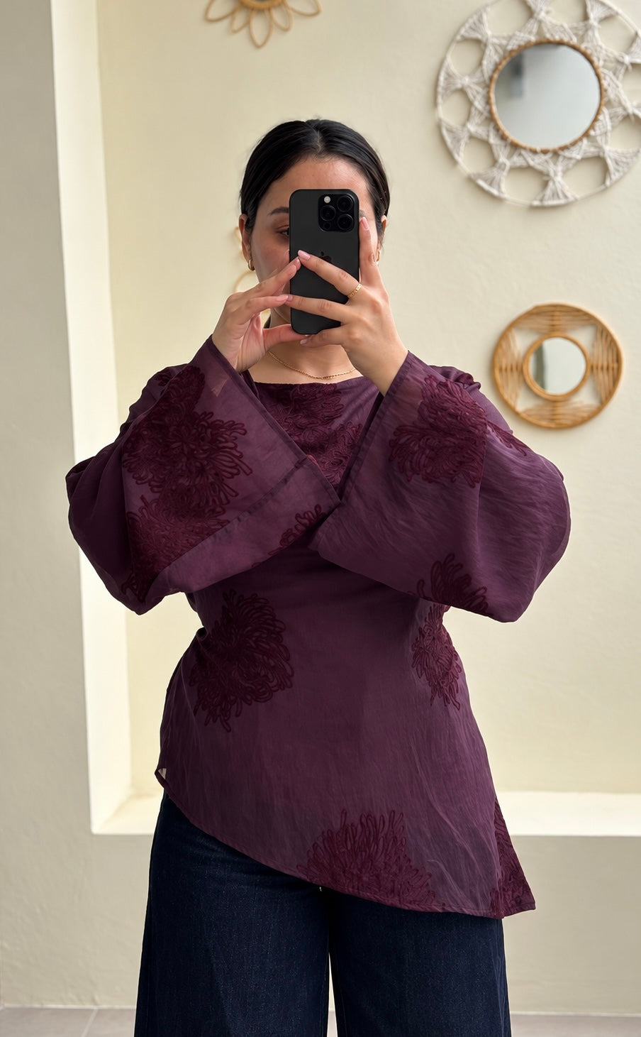 CHEMISE AUBERGINE ASTMETRIQUE