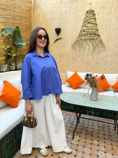 PANTALON JUPE CULOTTE BLANC