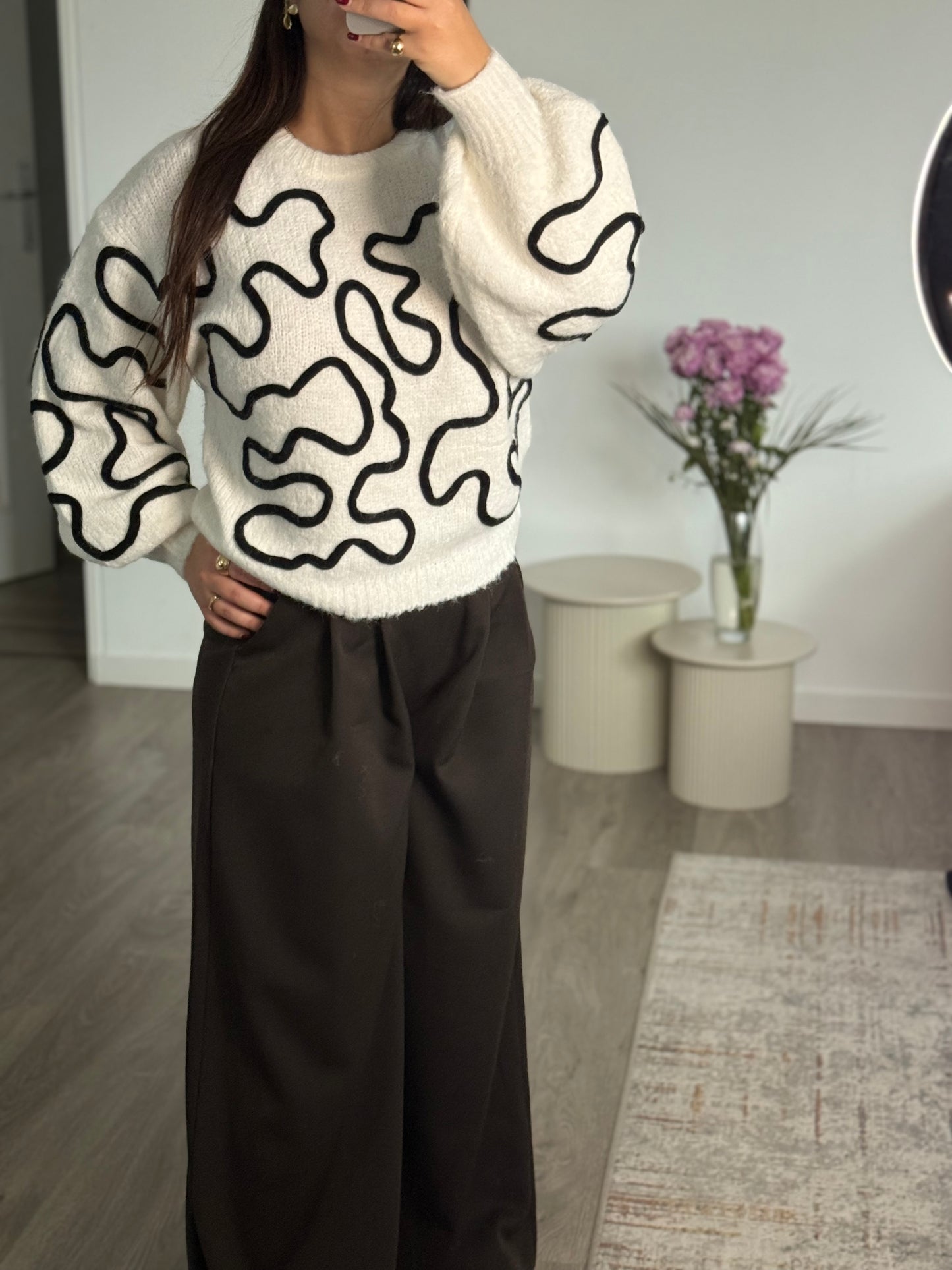 PULL SCULPTURE BLANC