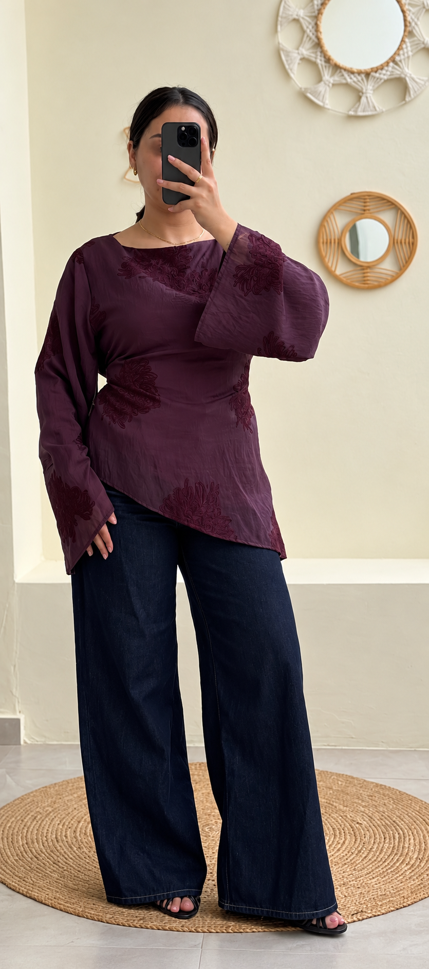 CHEMISE AUBERGINE ASTMETRIQUE