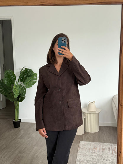 BLAZER DAIM AUBERGINE