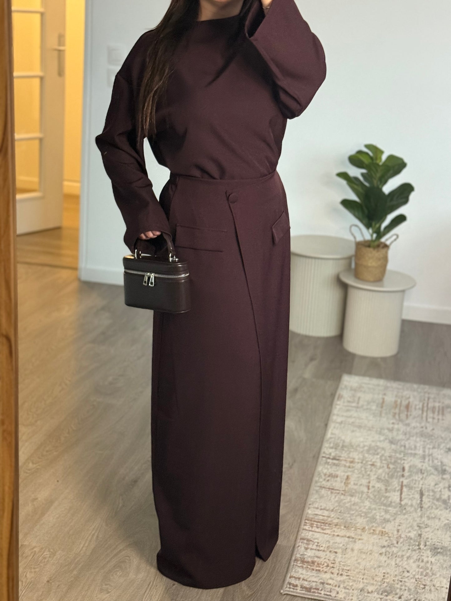 Ensemble top et jupe MODA I Prune