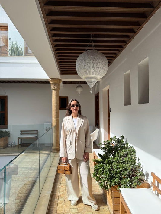 ENSEMBLE BLAZER NOEUD CRÈME
