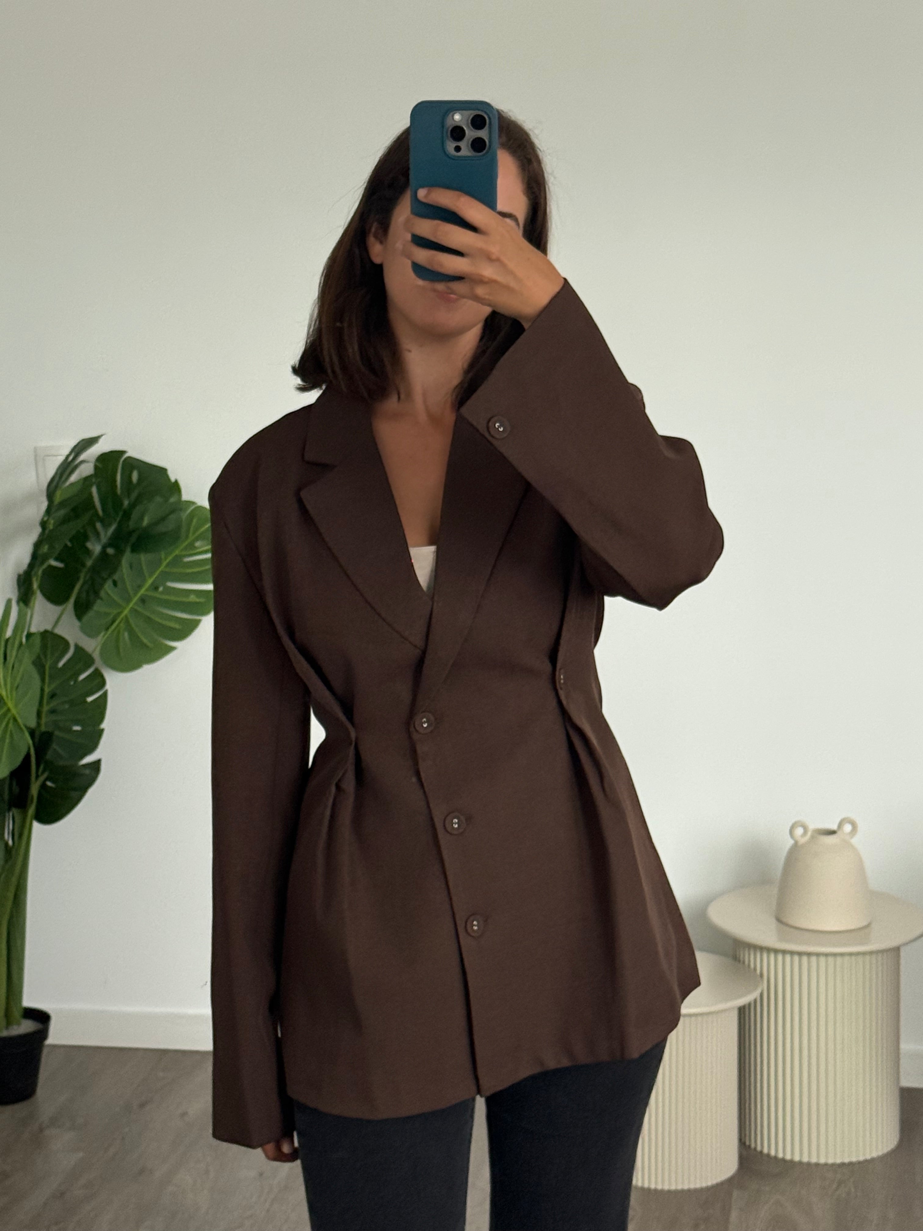 Blazer Ajusté Marron
