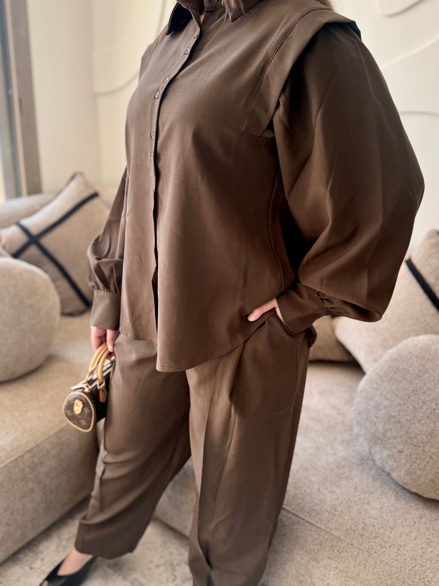 CHEMISE BOUFFANTE GARHI MARRON