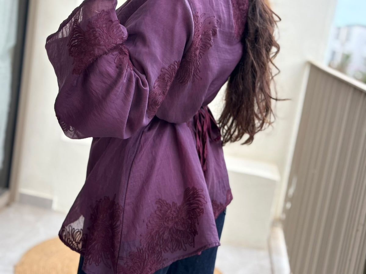 CHEMISE AUBERGINE ASTMETRIQUE