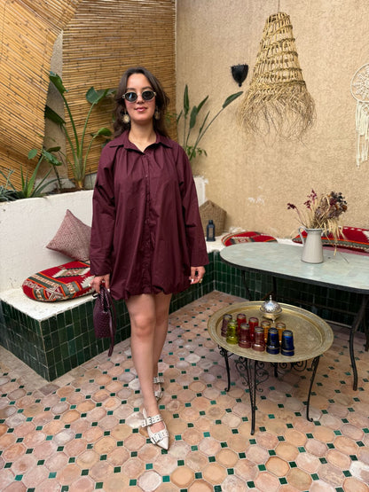 ROBE BALLON BORDEAUX