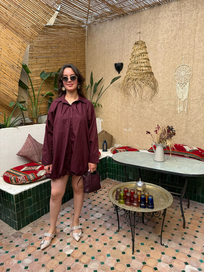 ROBE BALLON BORDEAUX