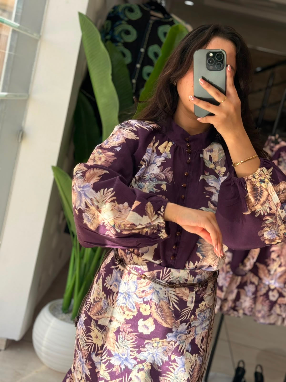ENSEMBLE FLORALE PRUNE