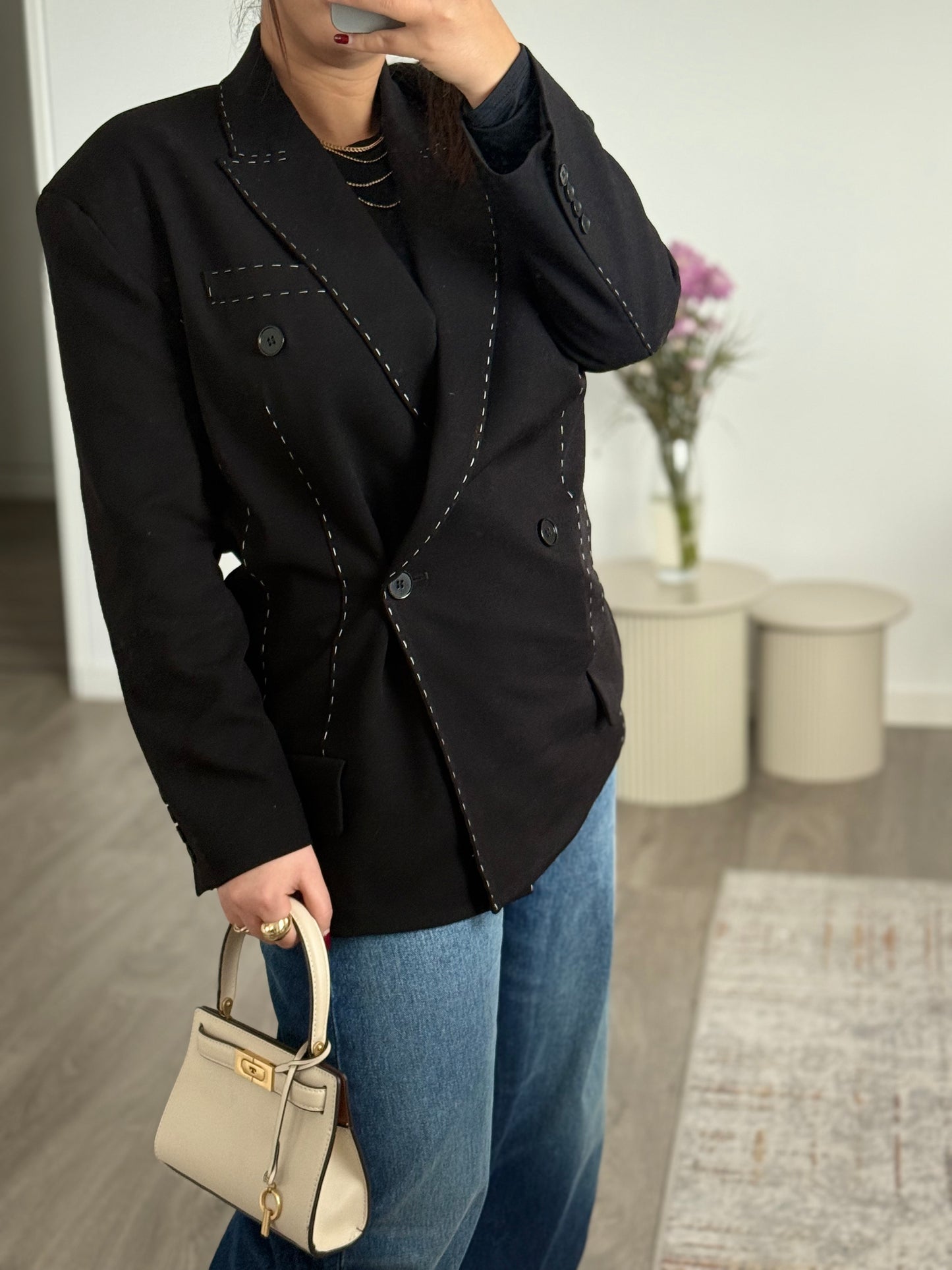 Blazer oversize à surpiqûres PREMIUM