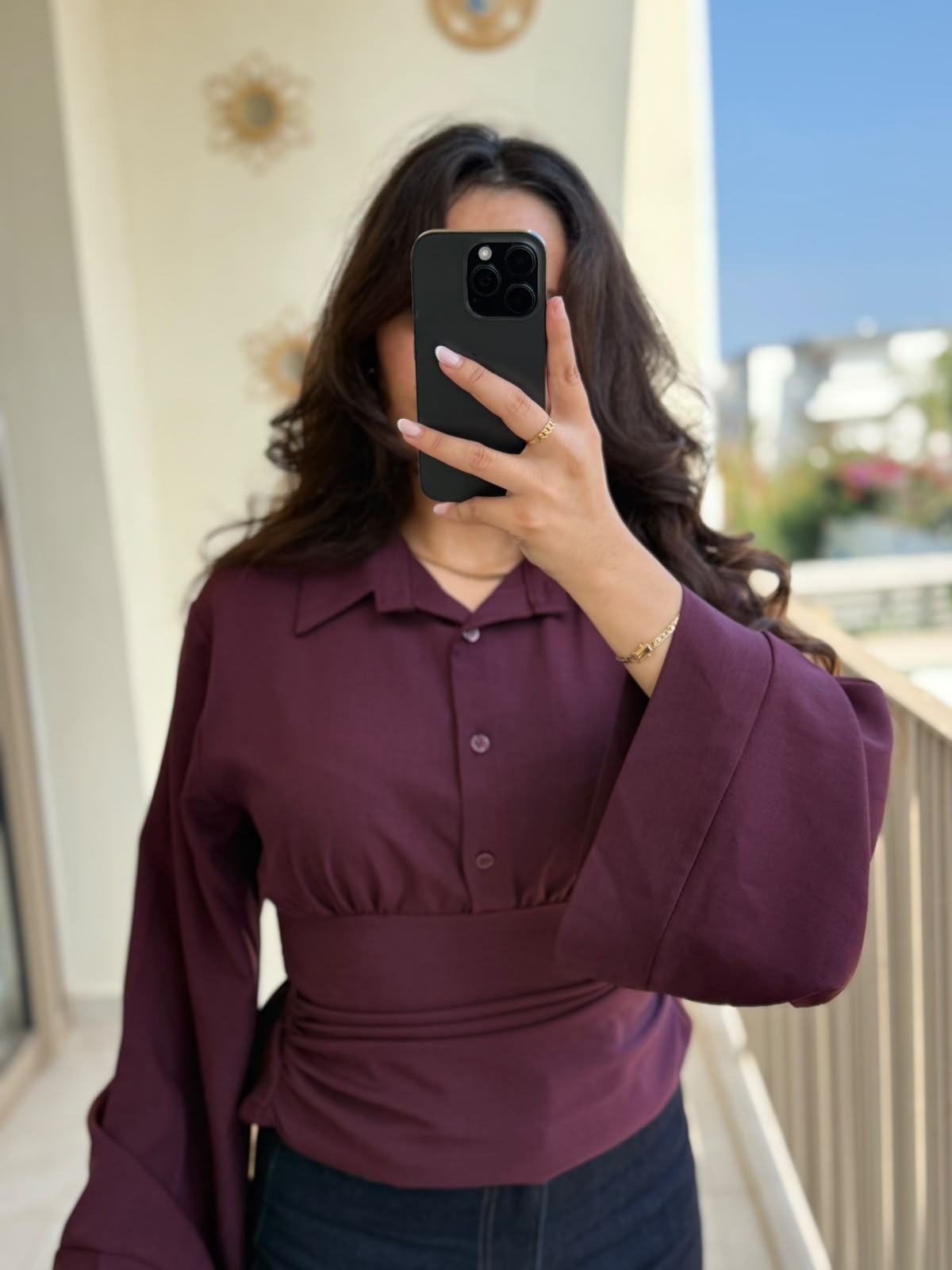 CHEMISE ANVE AUBERGINE