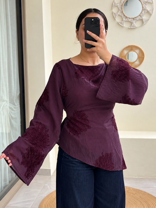 CHEMISE AUBERGINE ASTMETRIQUE