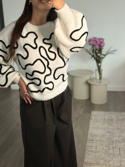 PULL SCULPTURE BLANC