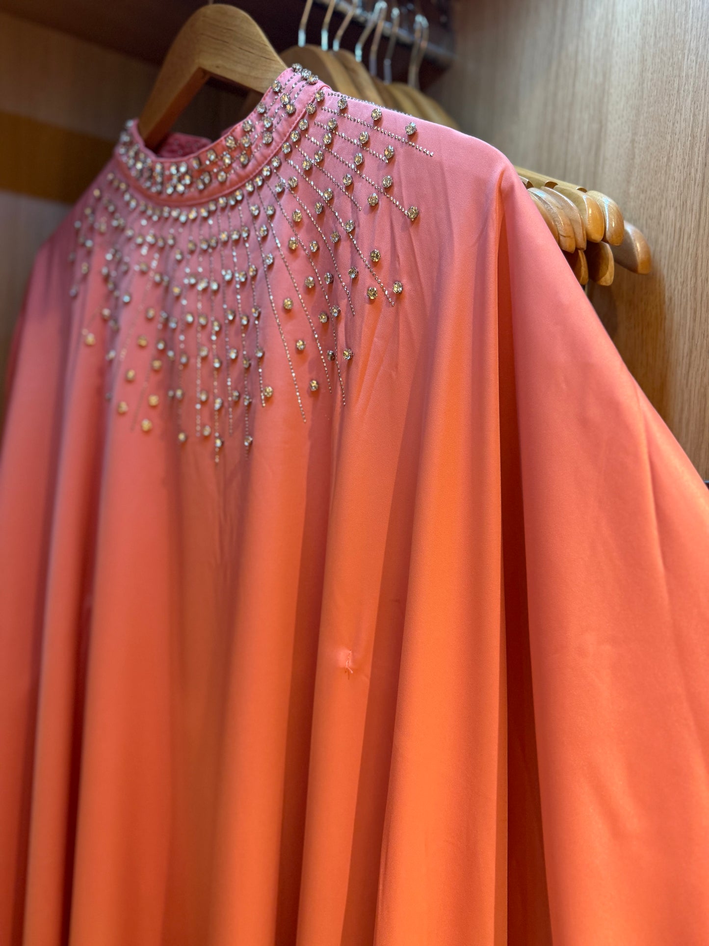 Abaya à strass DOHA Rose