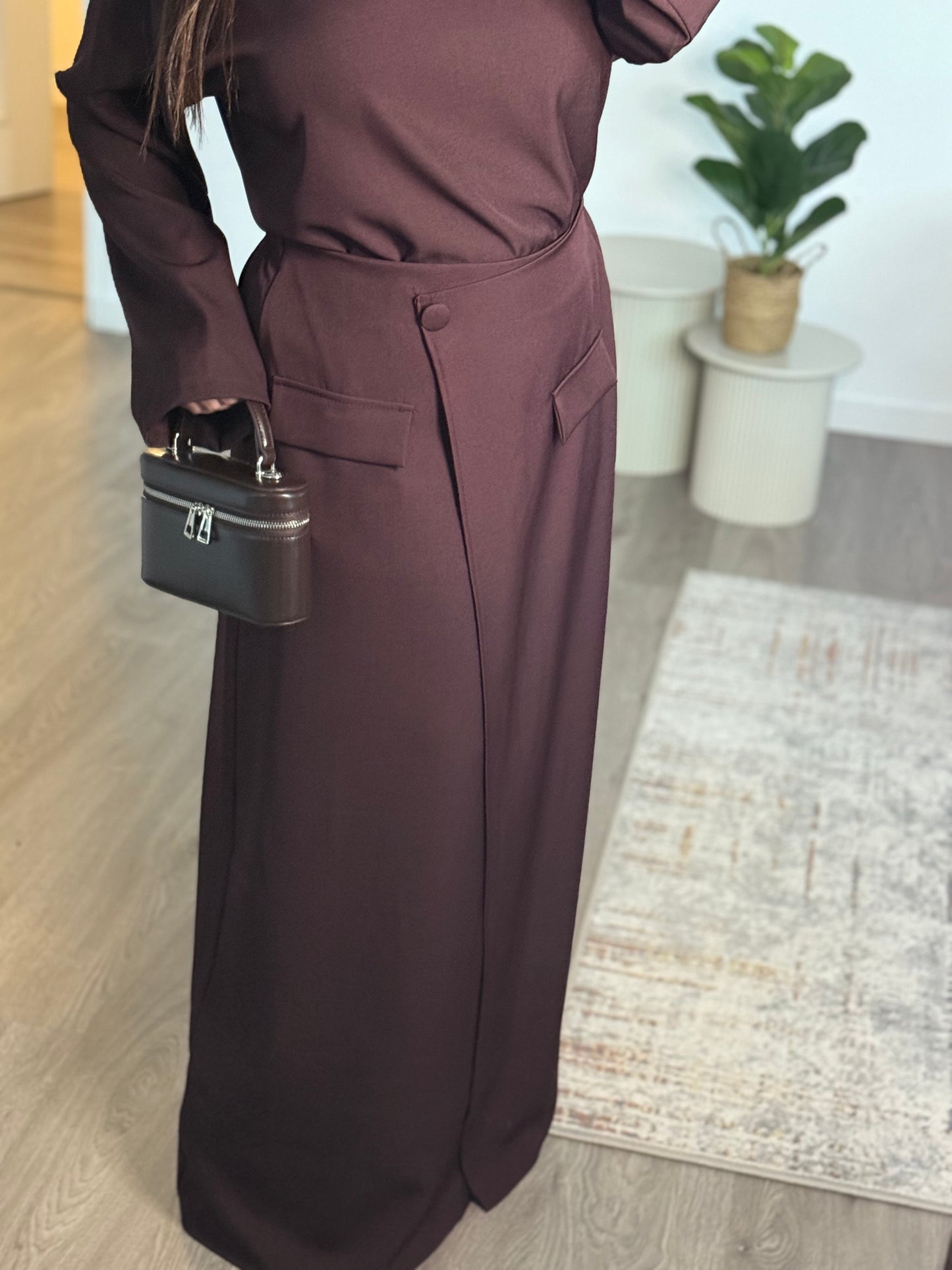 Ensemble top et jupe MODA I Prune