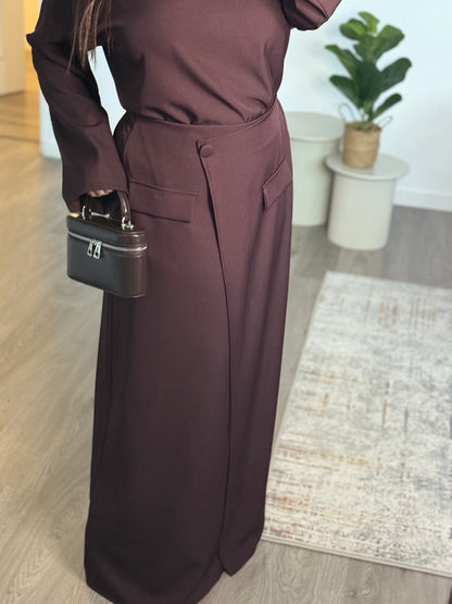 Ensemble top et jupe MODA I Prune