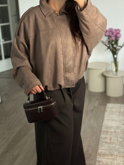 VESTE DAIM YARIS TAUPE