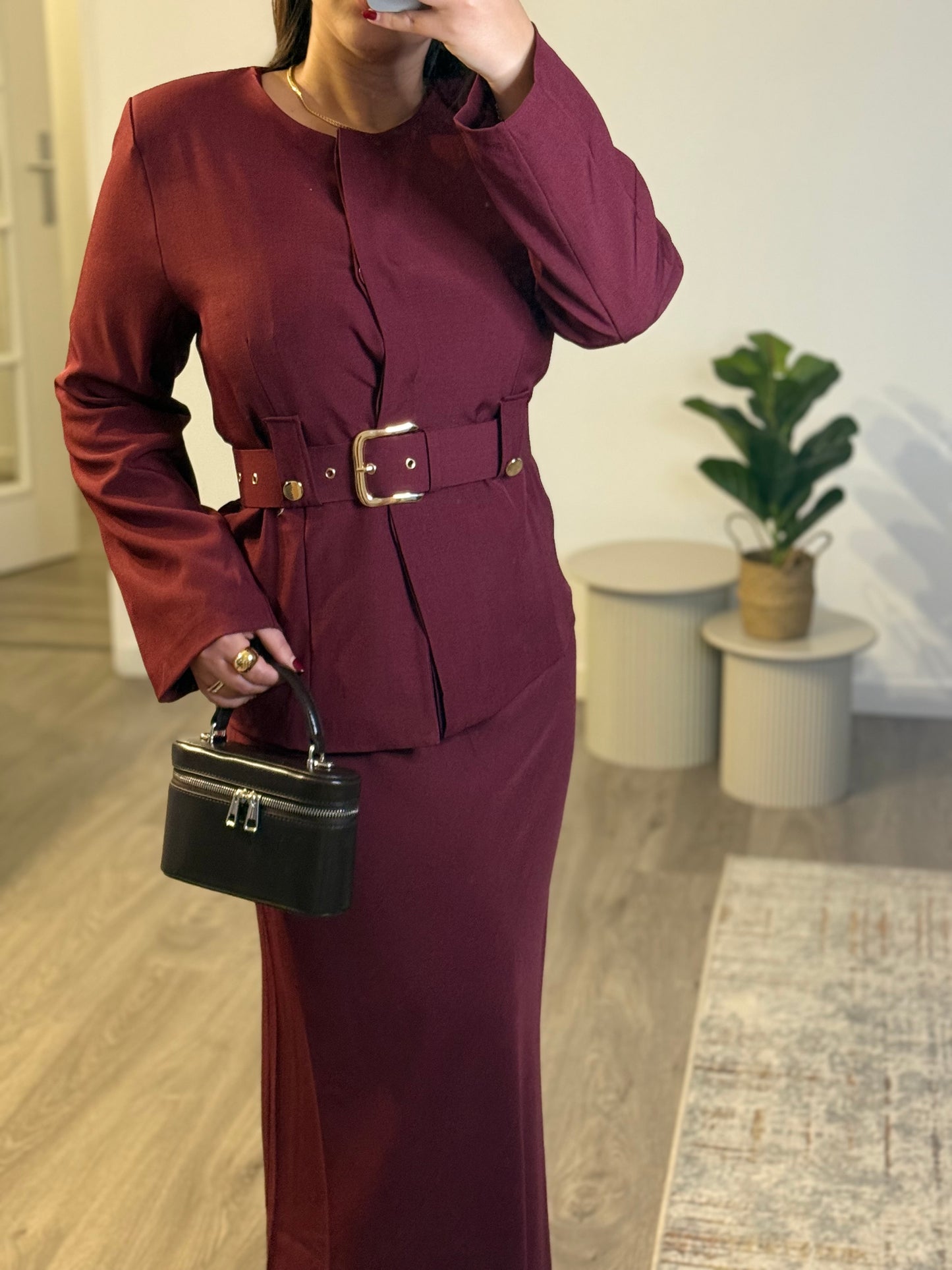 Ensemble top et jupe HUMI I BORDEAUX