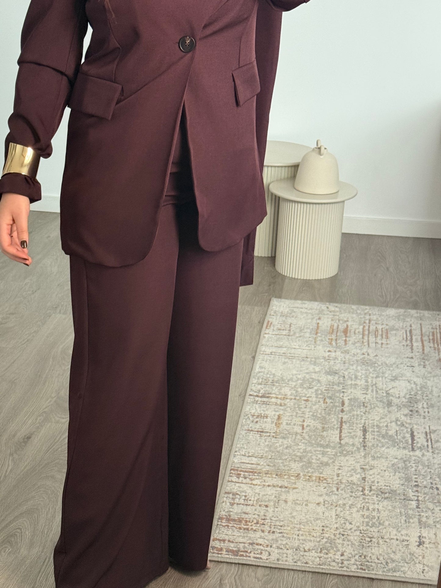 Ensemble Blazer et pantalon YAZMI BORDEAUX