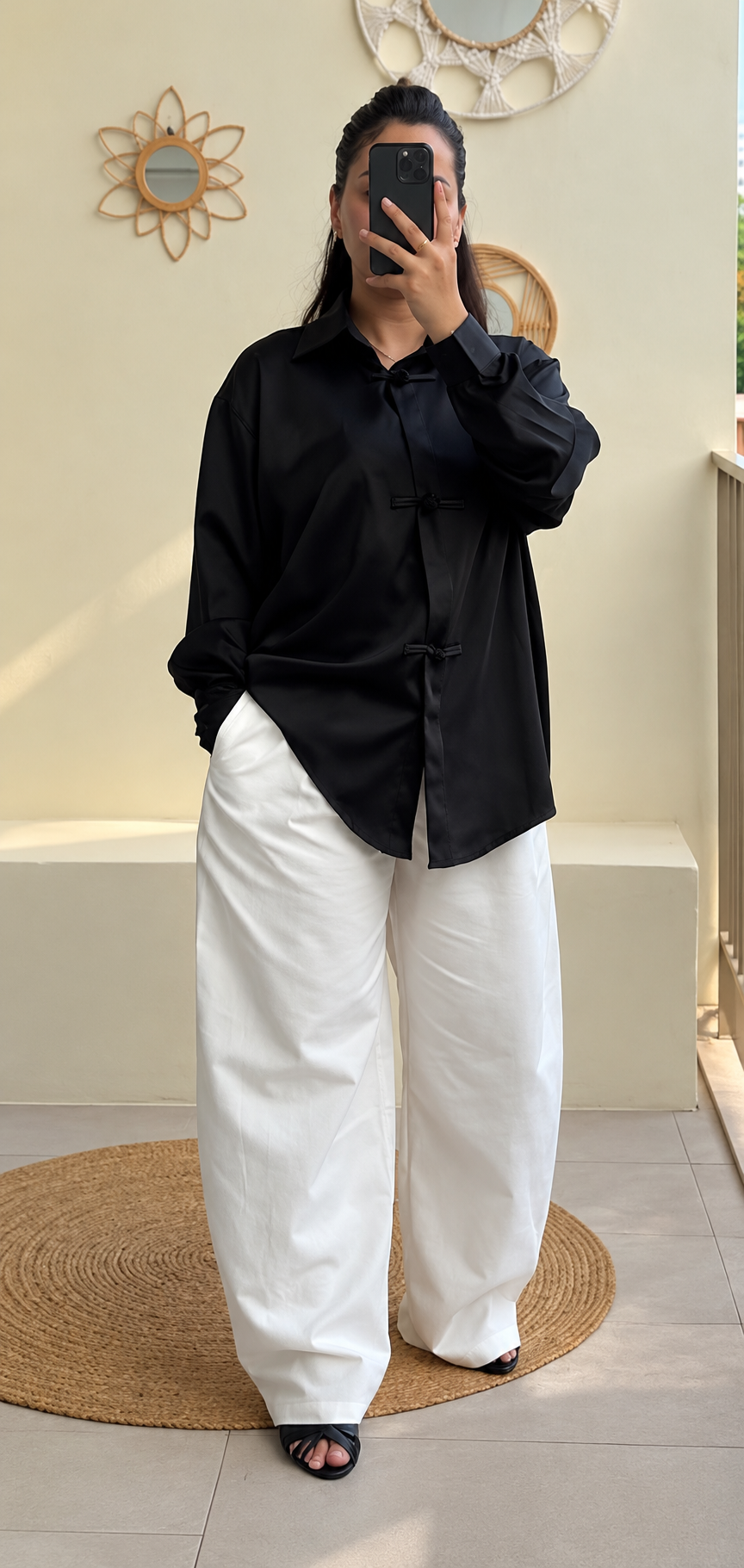 CHEMISE SATINÉE NOIRE