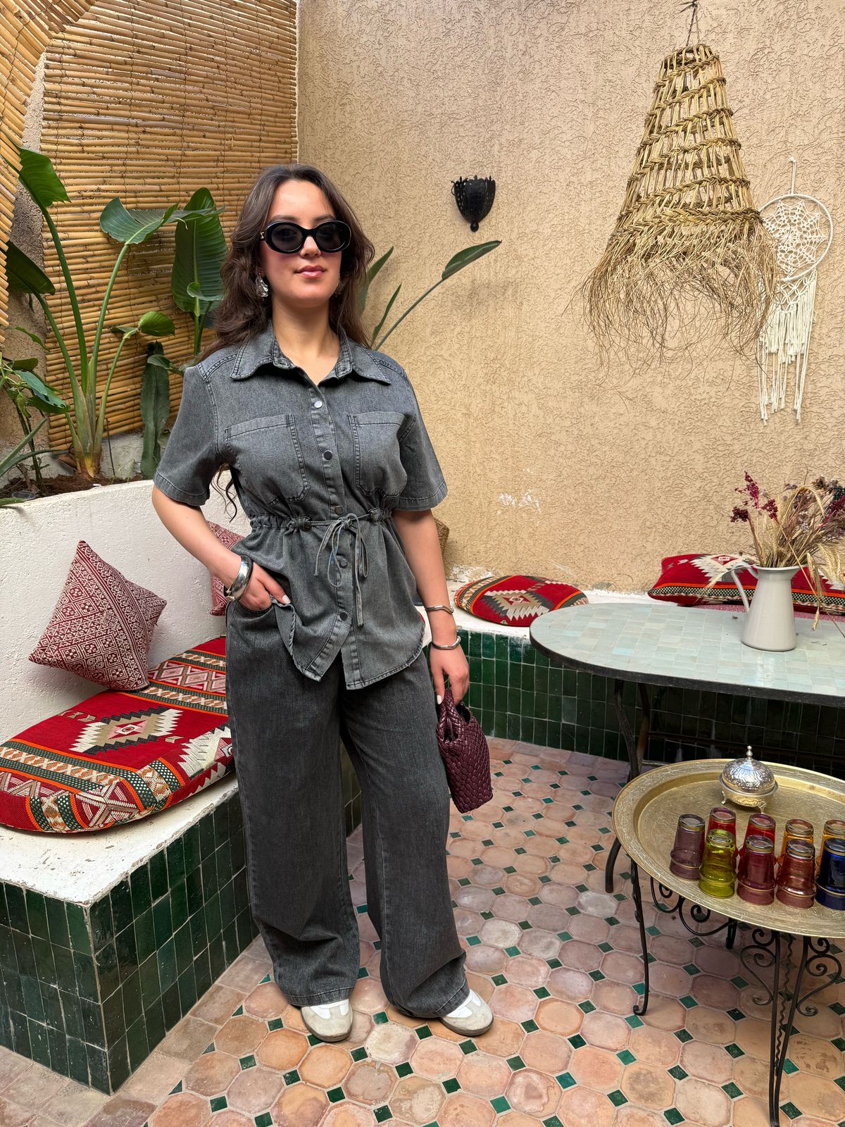 ENSEMBLE JEAN NOURA GRIS