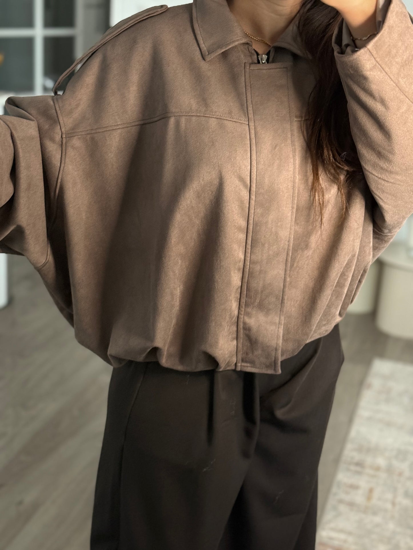 VESTE DAIM YARIS TAUPE