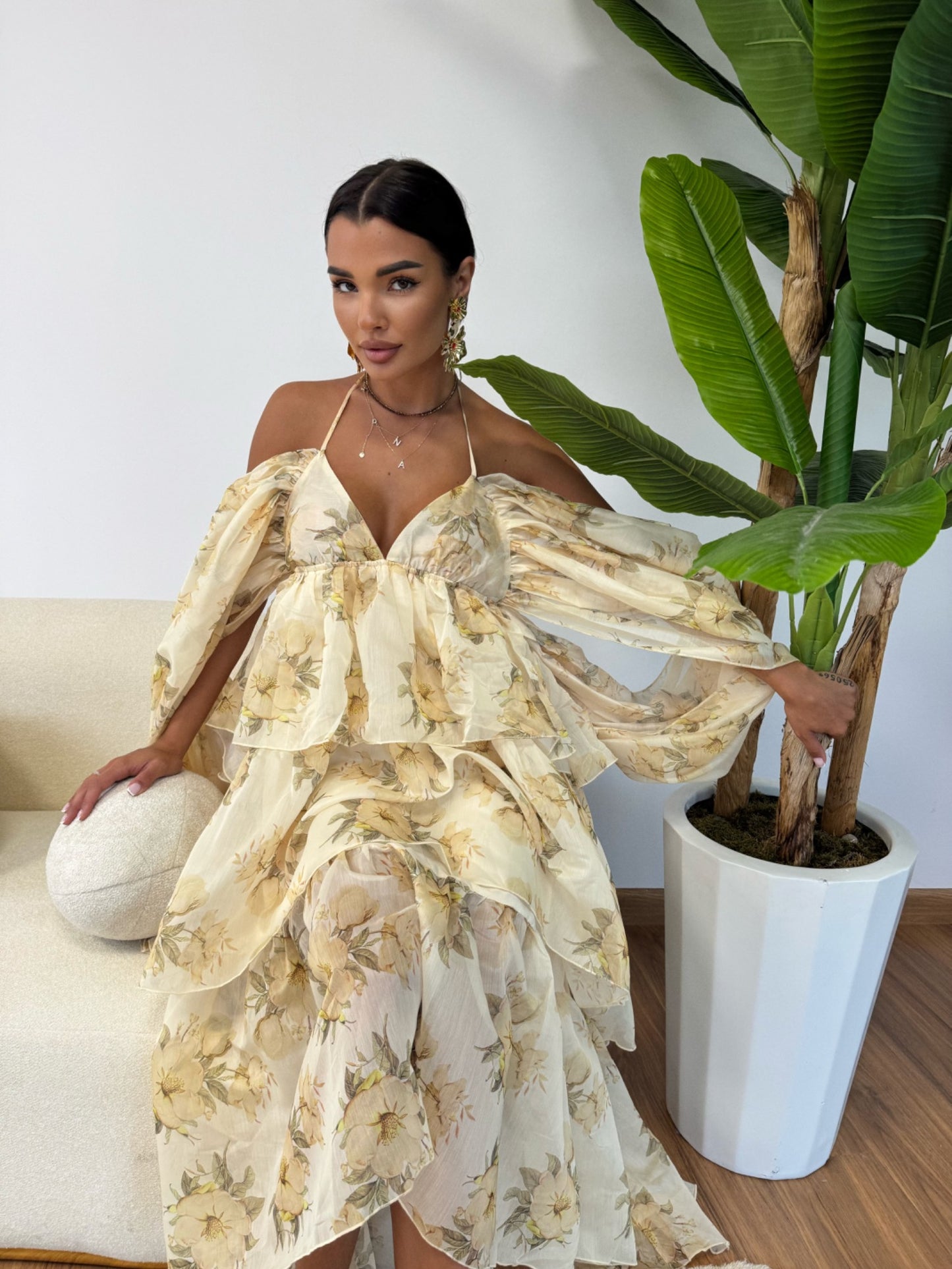 ROBE PAPILLON JAUNE