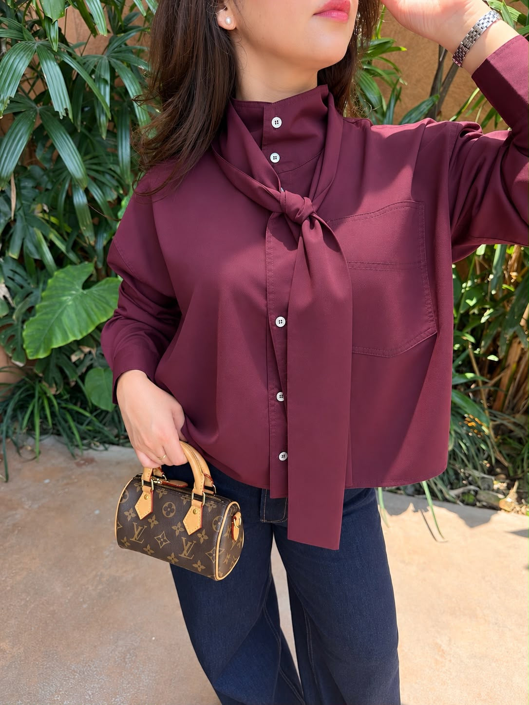 CHEMISE MANA AUBERGINE