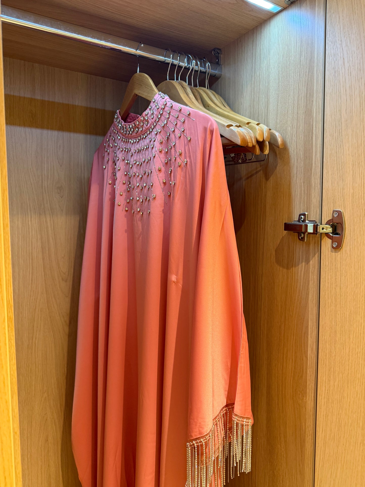 Abaya à strass DOHA Rose