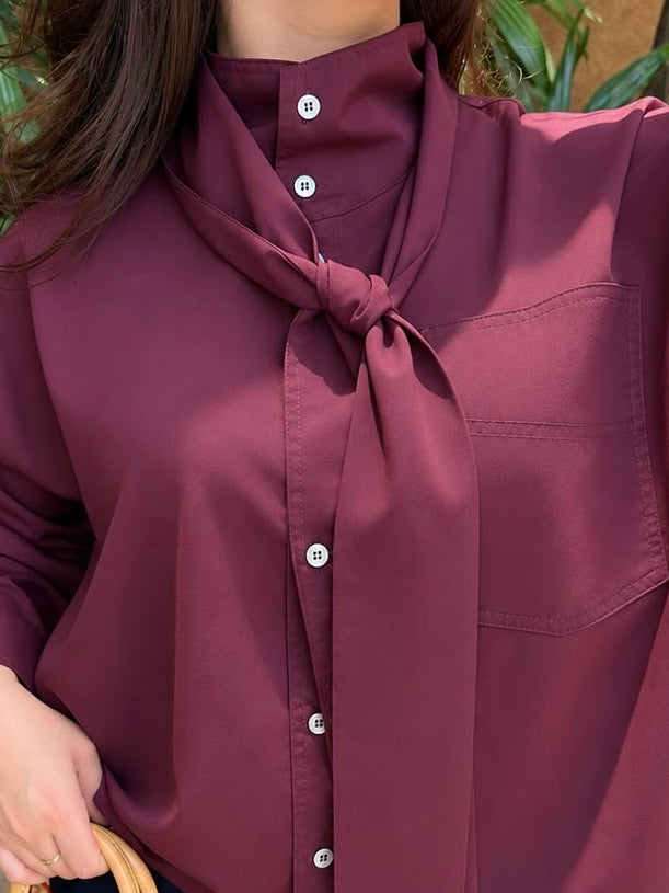 CHEMISE MANA AUBERGINE