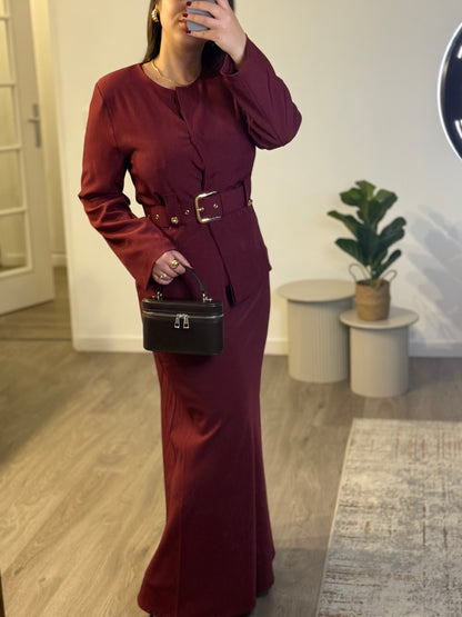 Ensemble top et jupe HUMI I BORDEAUX