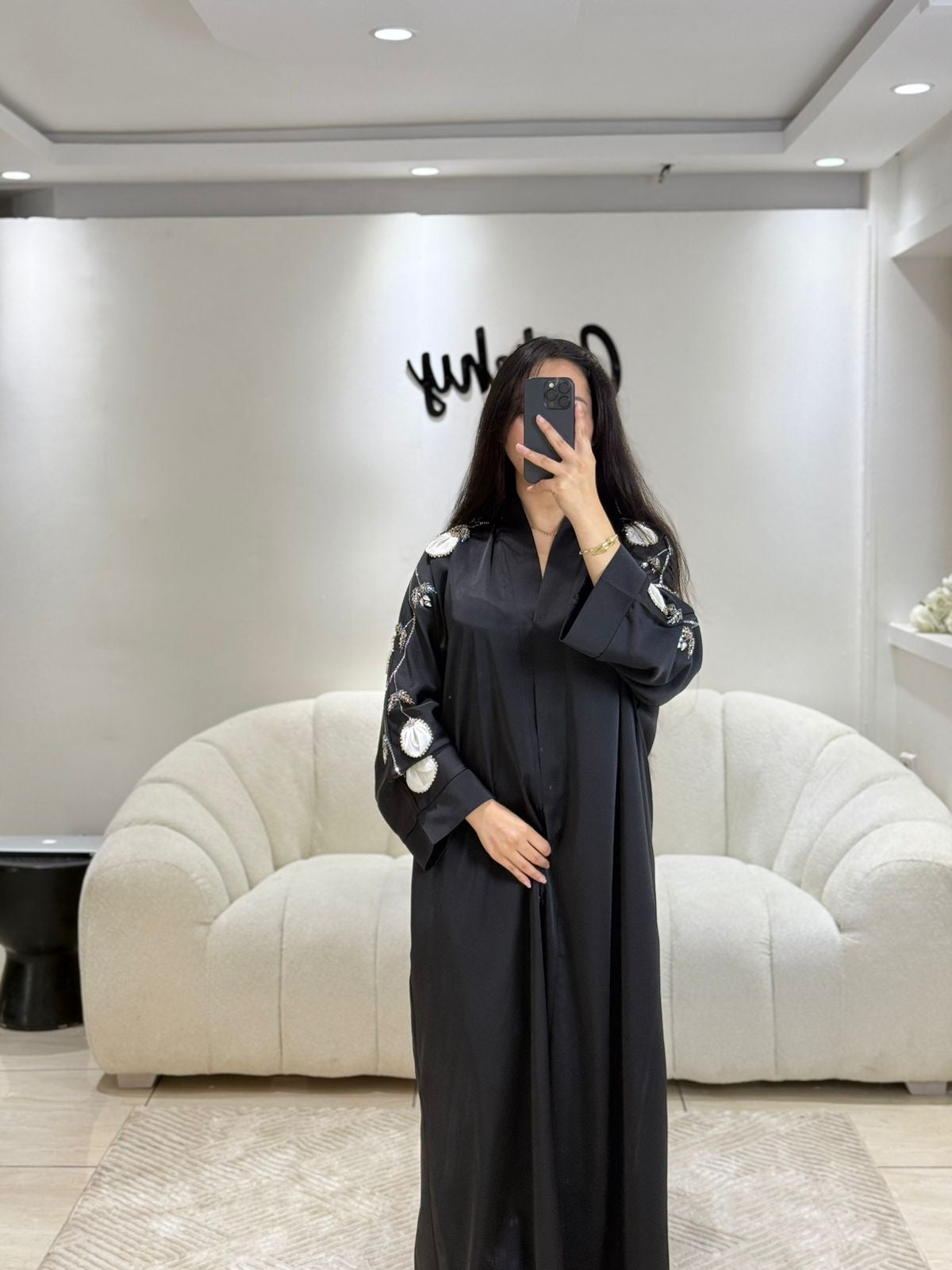 ABAYA FLOWER NOIRE