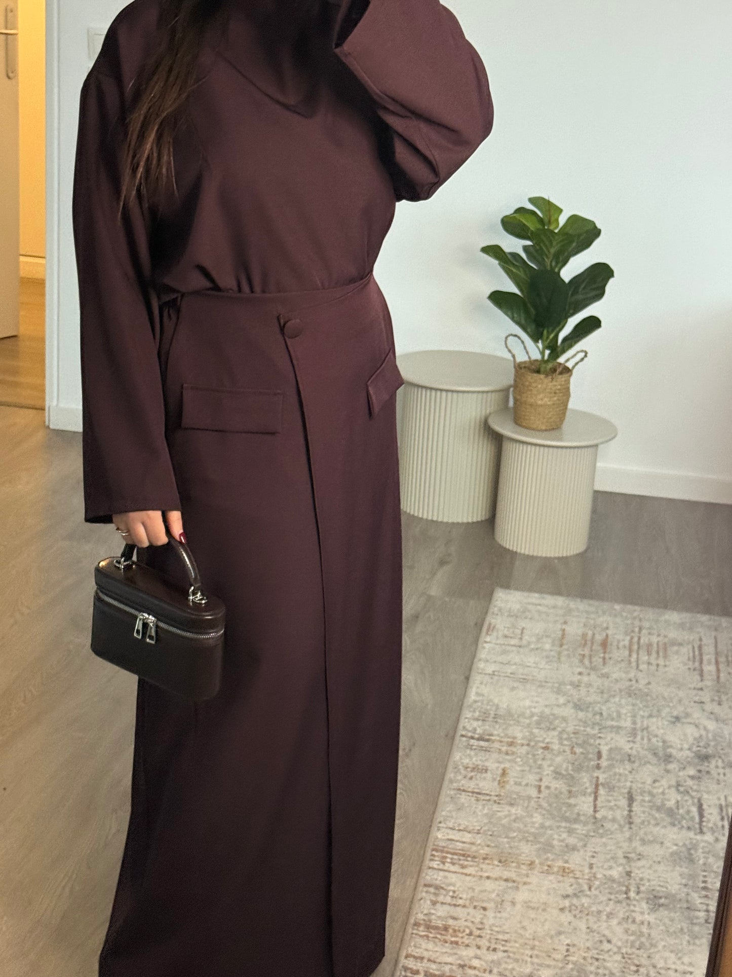 Ensemble top et jupe MODA I Prune