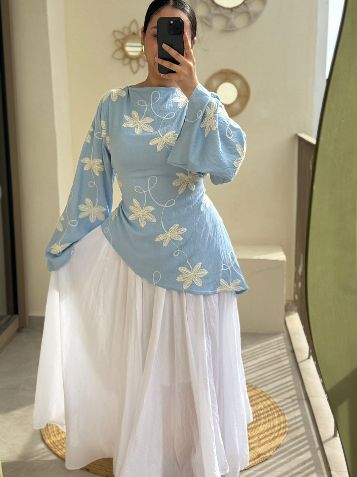 HAUT ASYMÉTRIQUE OSTUNI BLEU