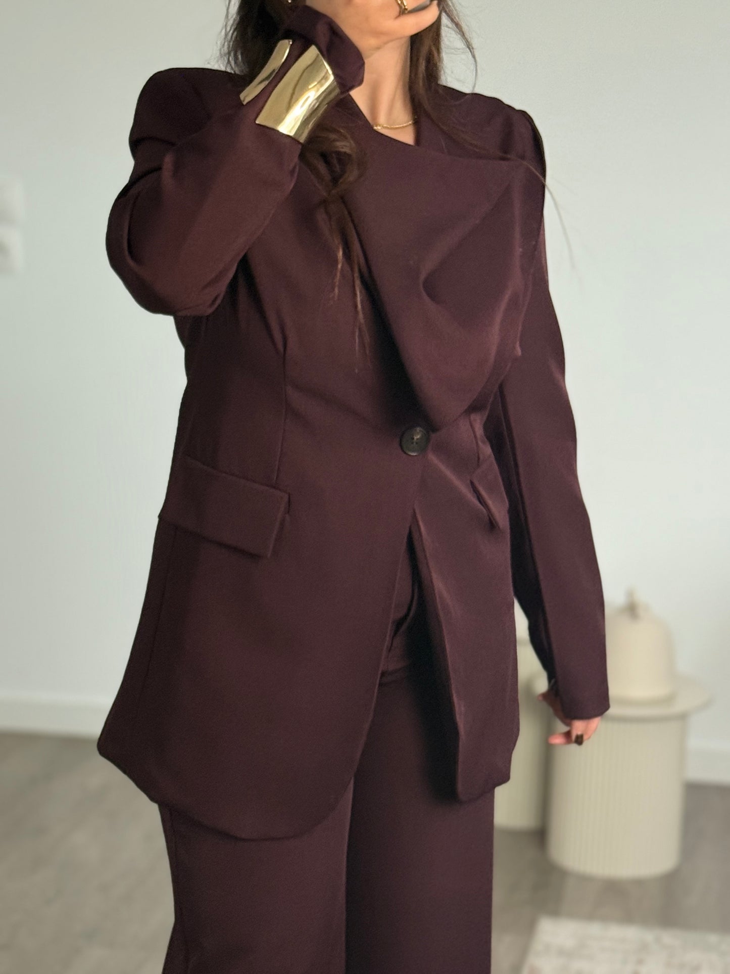 Ensemble Blazer et pantalon YAZMI BORDEAUX