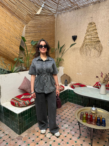 ENSEMBLE JEAN NOURA GRIS