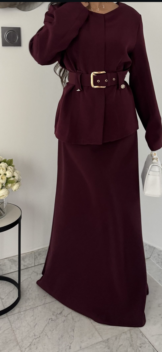 Ensemble top et jupe HUMI I BORDEAUX