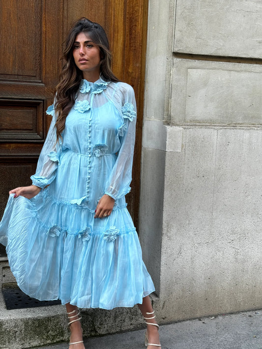 ROBE FLOWER BLUE