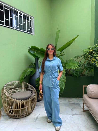 ENSEMBLE JEAN NOURA BLEU CLAIR