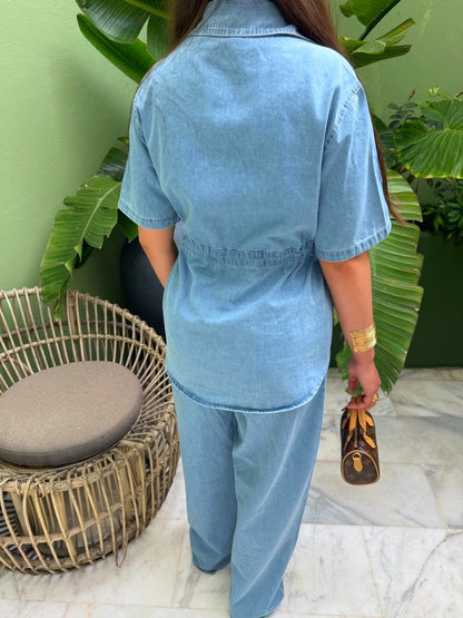 ENSEMBLE JEAN NOURA BLEU CLAIR