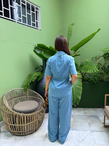 ENSEMBLE JEAN NOURA BLEU CLAIR