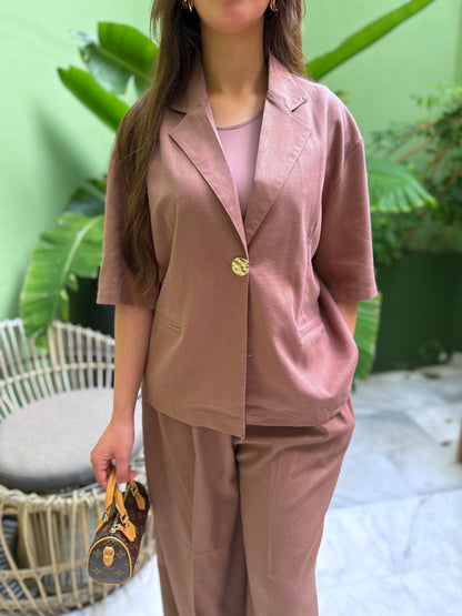 ENSEMBLE EN LIN MARRON TOARMINA