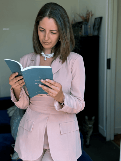 ENSEMBLE BLAZER ET PANTALON SANTALE ROSE