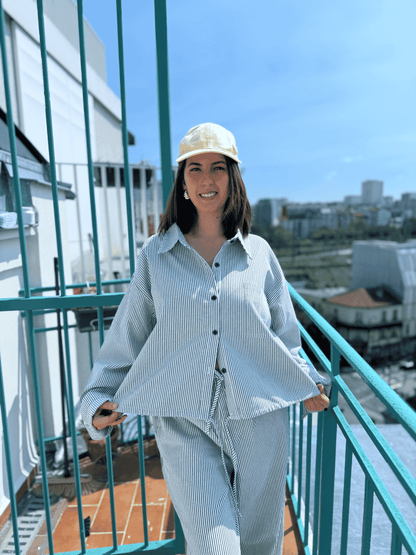 Ensemble JOY jean rayures bleues