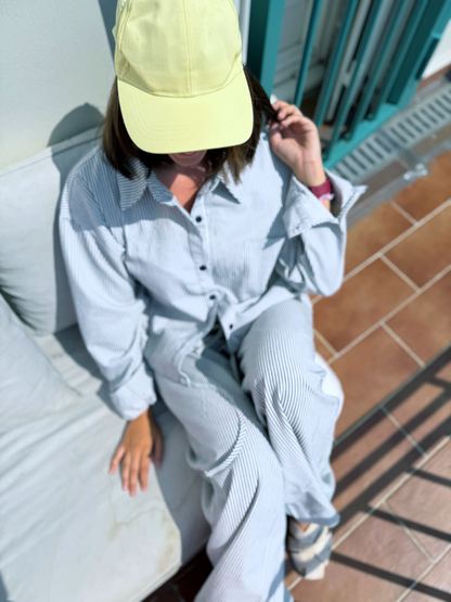 Ensemble JOY jean rayures bleues